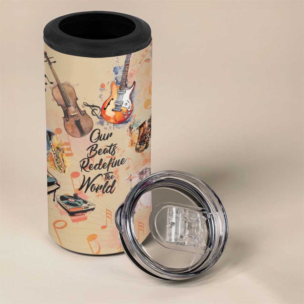 Our Beats Redefine The World African 4 in 1 Can Cooler Tumbler Afro Music DT03
