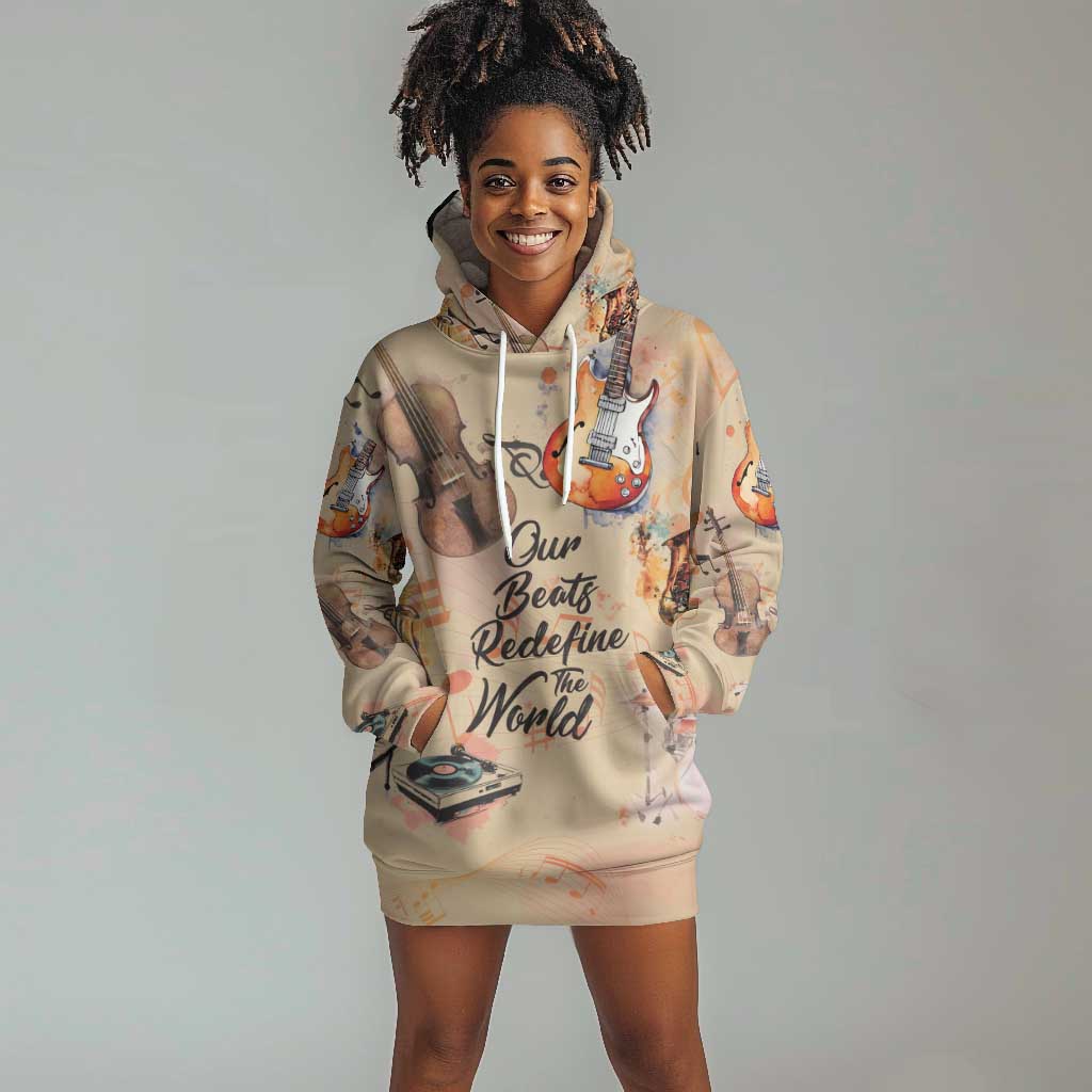Our Beats Redefine The World African Hoodie Dress Afro Music DT03