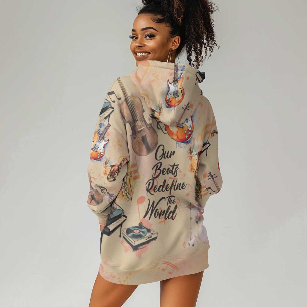 Our Beats Redefine The World African Hoodie Dress Afro Music DT03