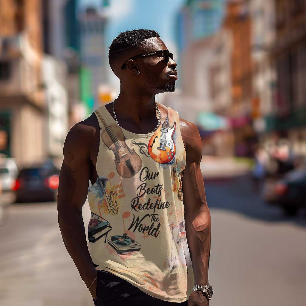 Our Beats Redefine The World African Men Tank Top Afro Music DT03