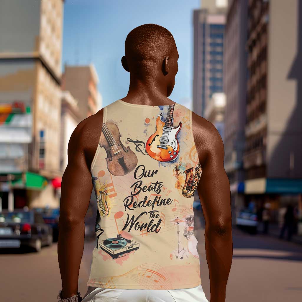 Our Beats Redefine The World African Men Tank Top Afro Music DT03