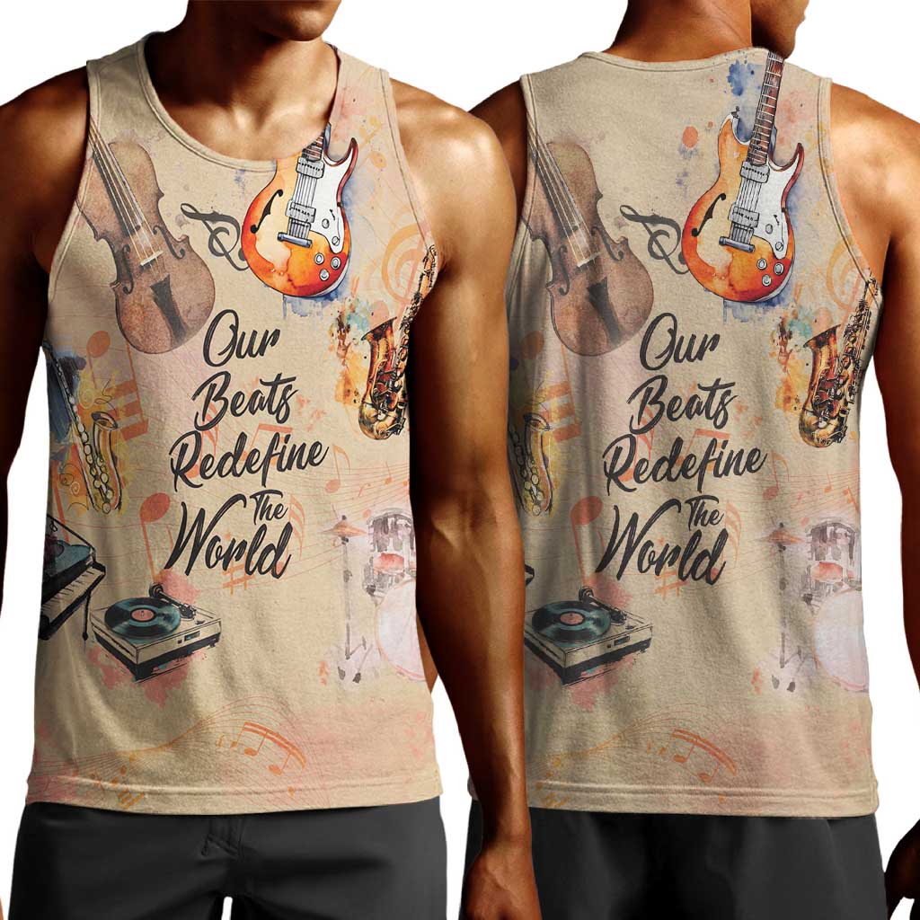Our Beats Redefine The World African Men Tank Top Afro Music DT03