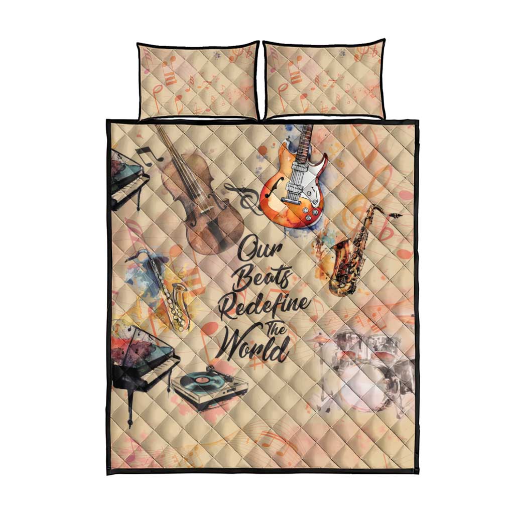 Our Beats Redefine The World African Quilt Bed Set Afro Music DT03