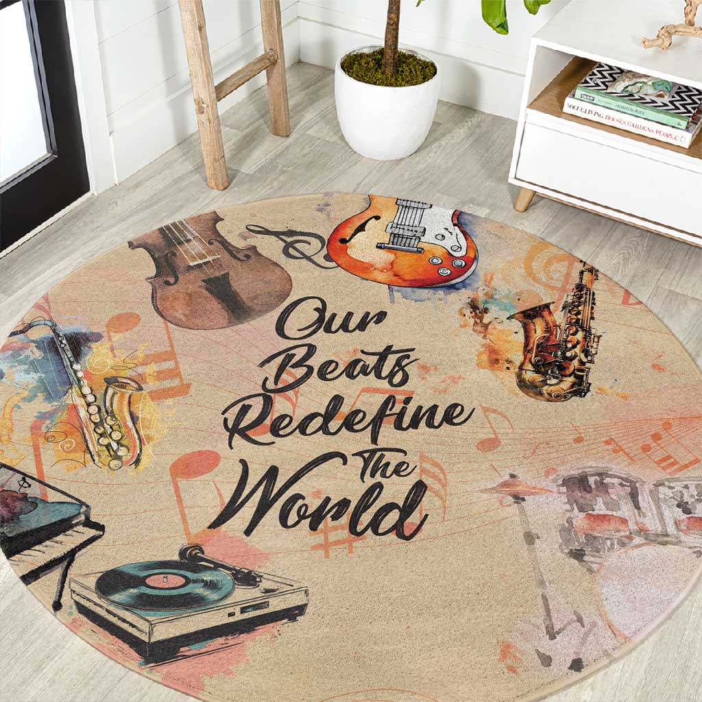 Our Beats Redefine The World African Round Carpet Afro Music DT03