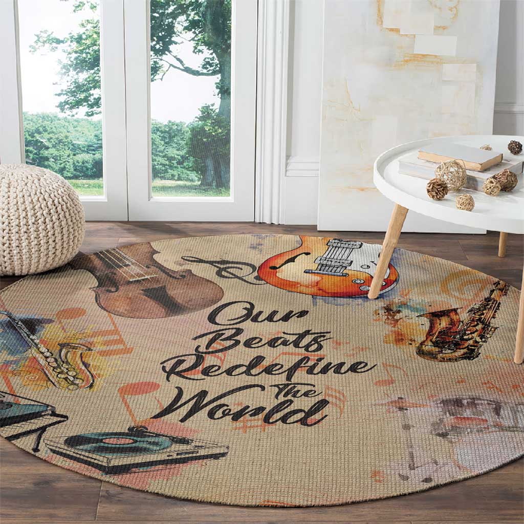 Our Beats Redefine The World African Round Carpet Afro Music DT03