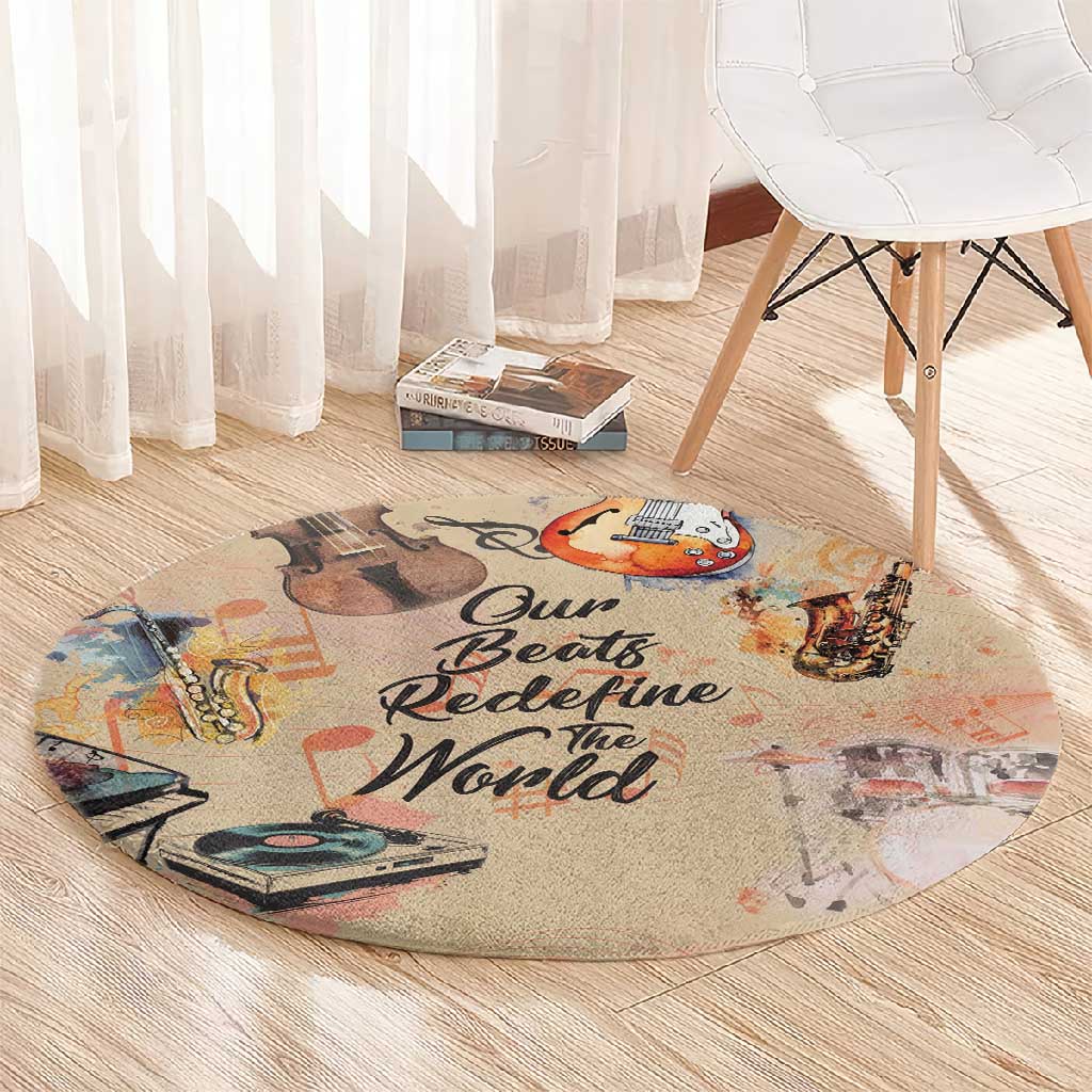 Our Beats Redefine The World African Round Carpet Afro Music DT03