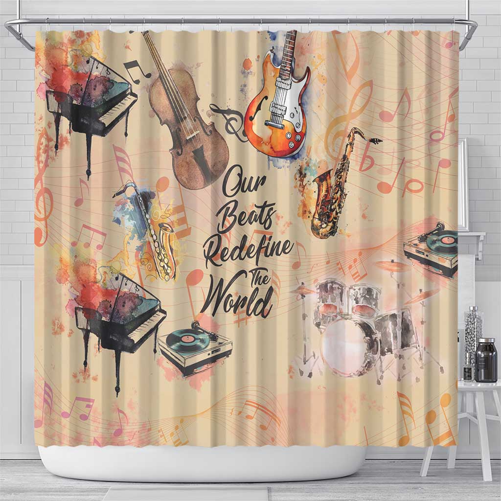 Our Beats Redefine The World African Shower Curtain DT03