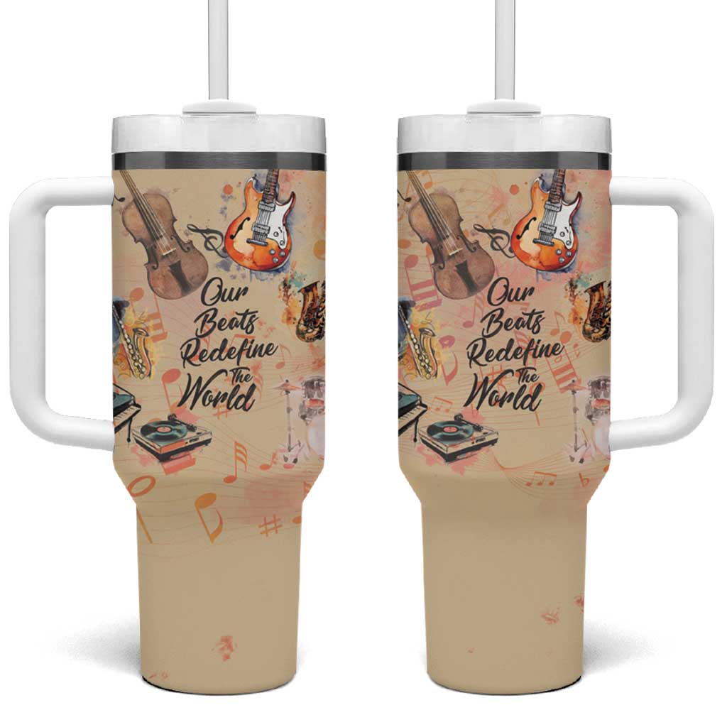 Our Beats Redefine The World African Tumbler With Handle Afro Music DT03