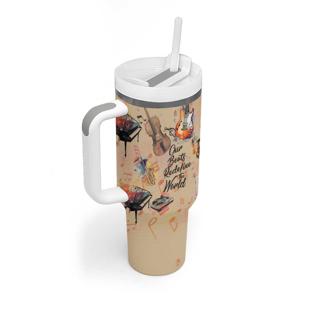 Our Beats Redefine The World African Tumbler With Handle Afro Music DT03
