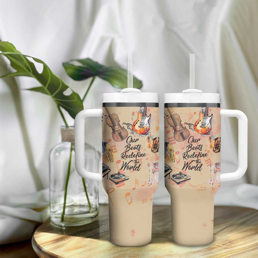 Our Beats Redefine The World African Tumbler With Handle Afro Music DT03