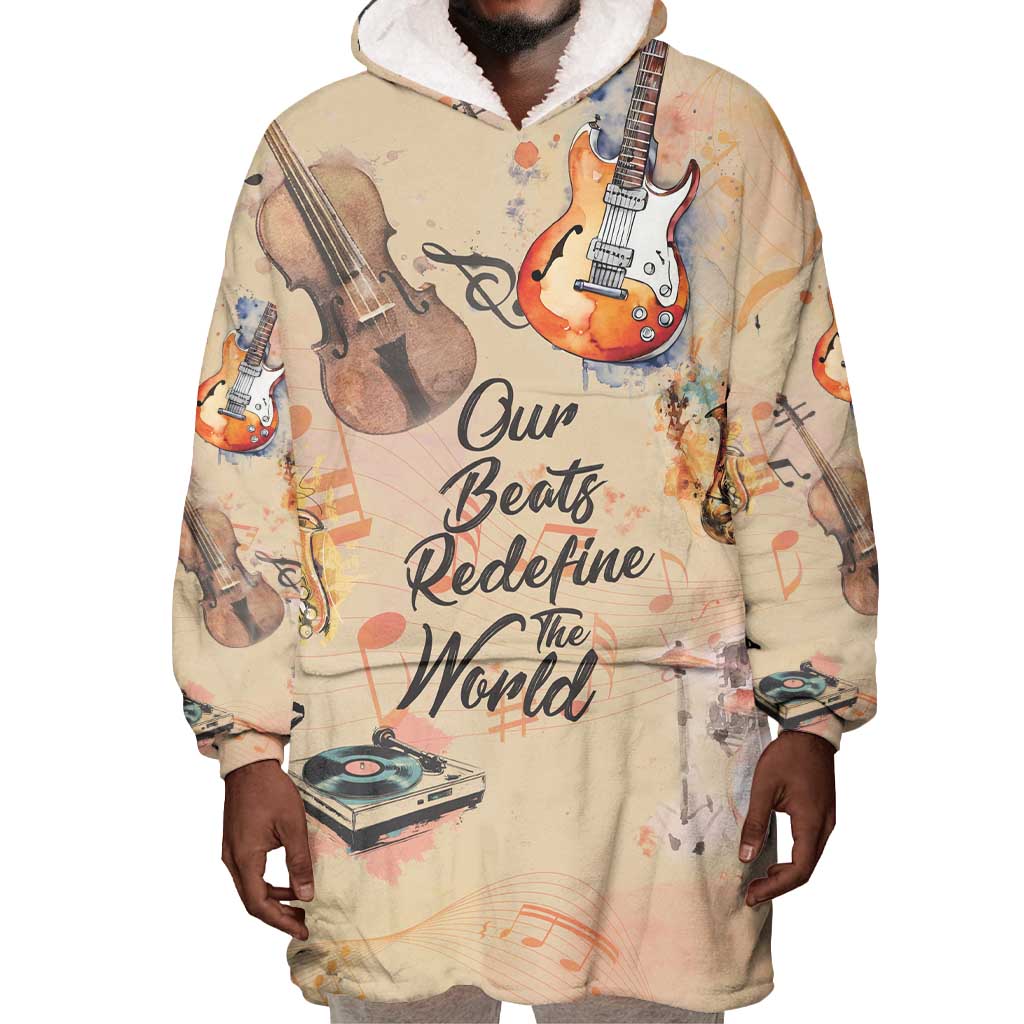 Our Beats Redefine The World African Wearable Blanket Hoodie Afro Music DT03
