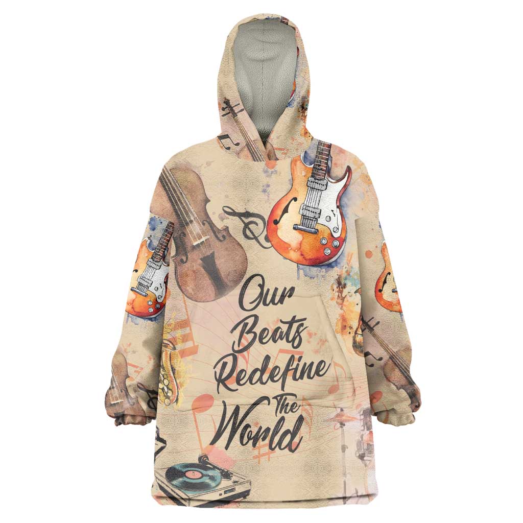 Our Beats Redefine The World African Wearable Blanket Hoodie Afro Music DT03
