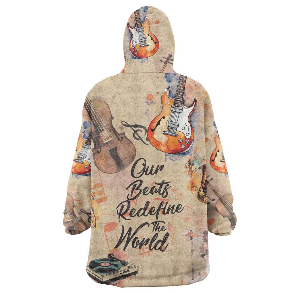 Our Beats Redefine The World African Wearable Blanket Hoodie Afro Music DT03