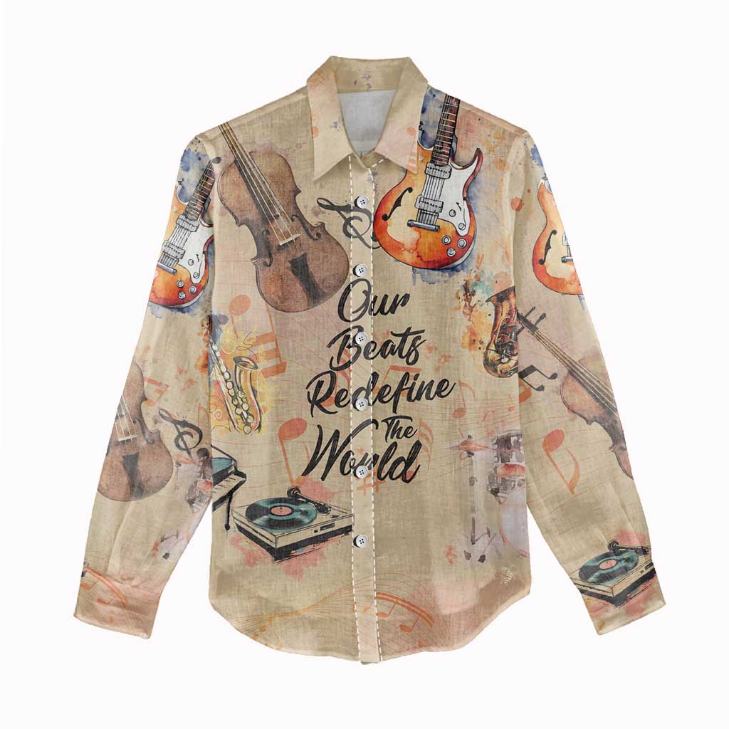 Our Beats Redefine The World African Women Casual Shirt Afro Music DT03