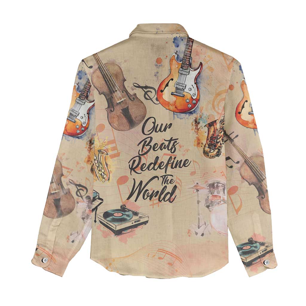 Our Beats Redefine The World African Women Casual Shirt Afro Music DT03
