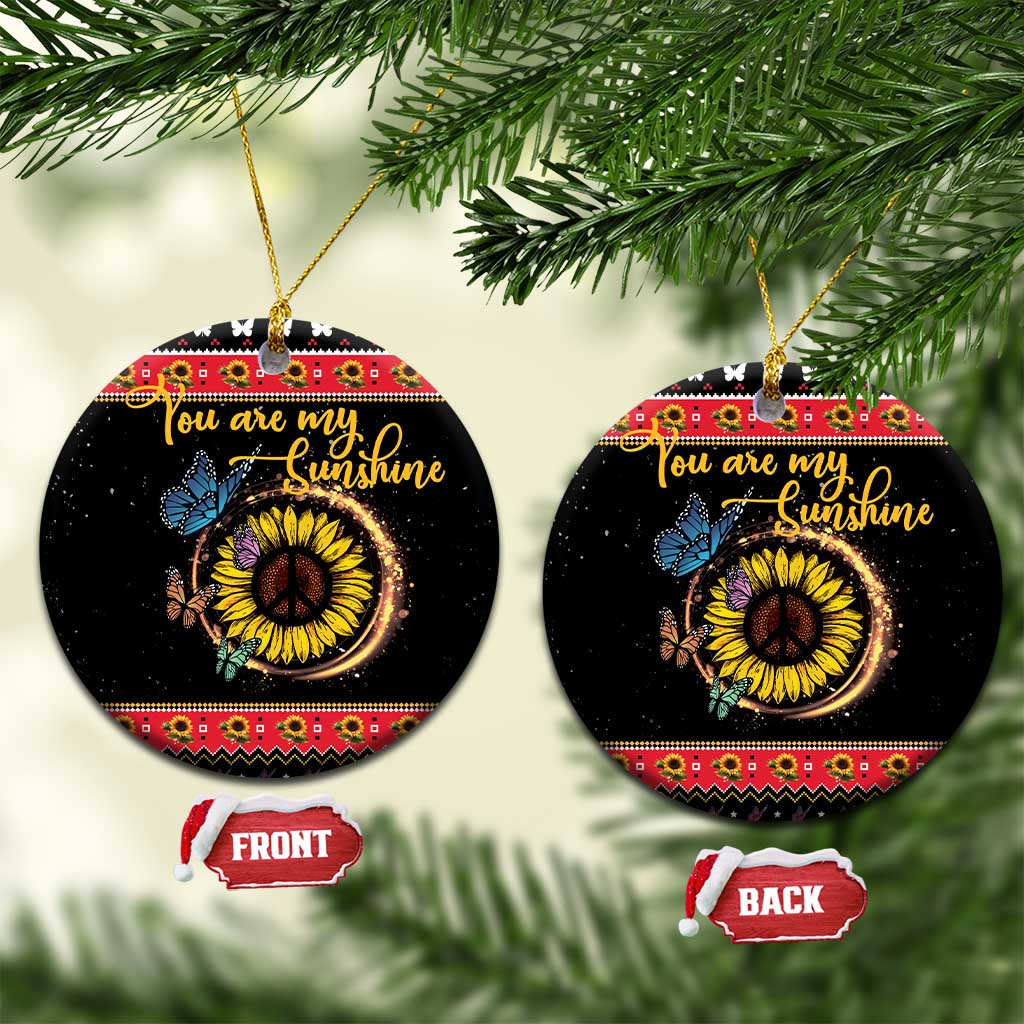 Butterfly Christmas Yall Ceramic Ornament You Are My Sunshine DT03