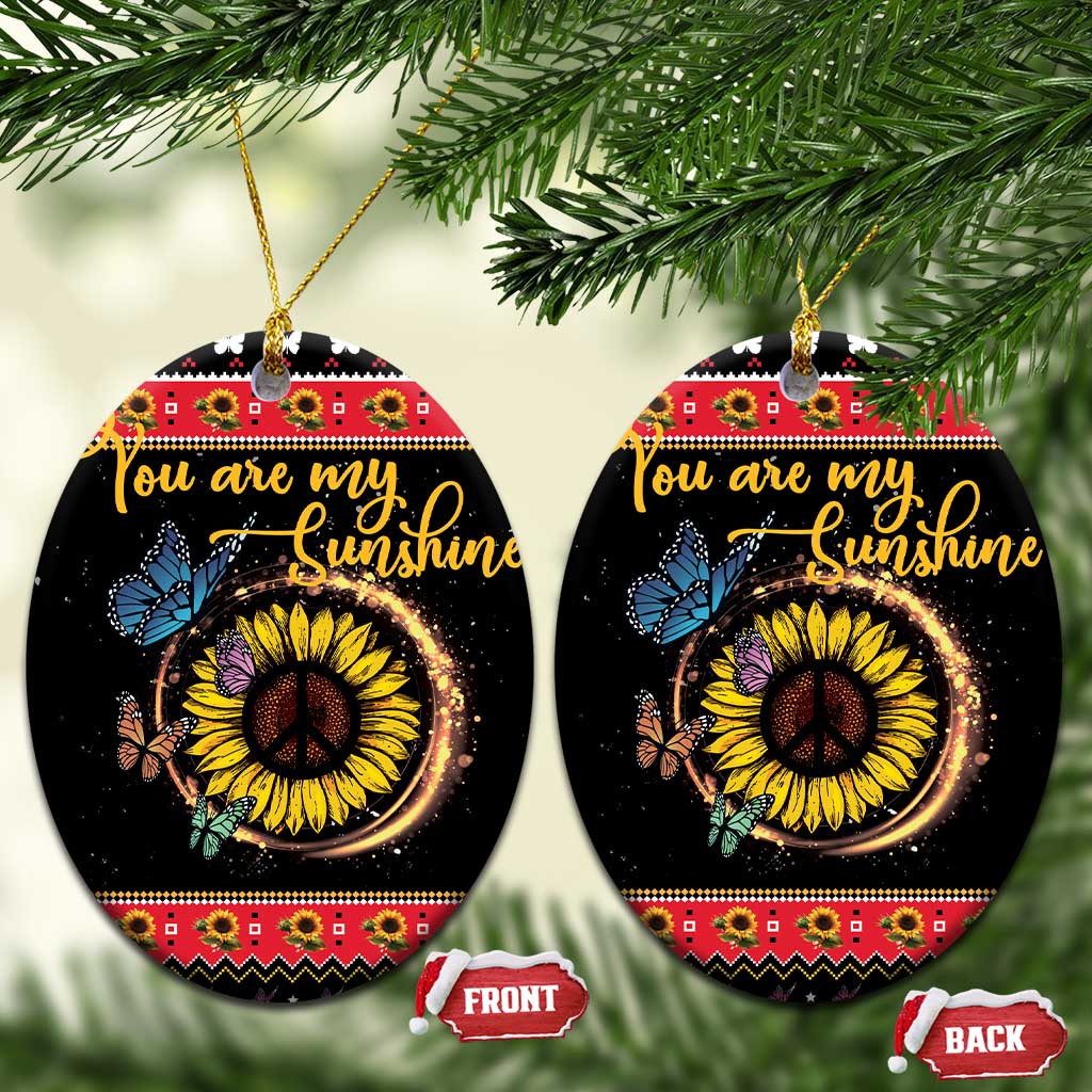 Butterfly Christmas Yall Ceramic Ornament You Are My Sunshine DT03
