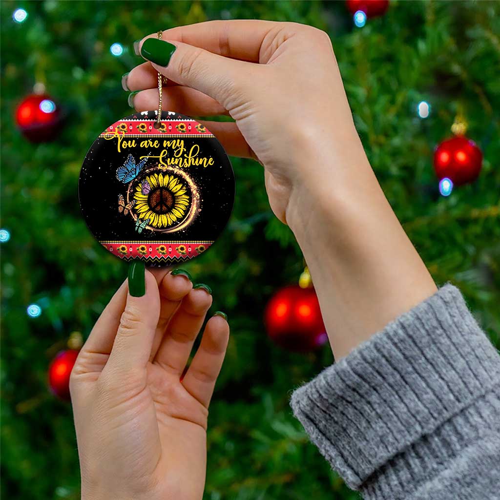 Butterfly Christmas Yall Ceramic Ornament You Are My Sunshine DT03
