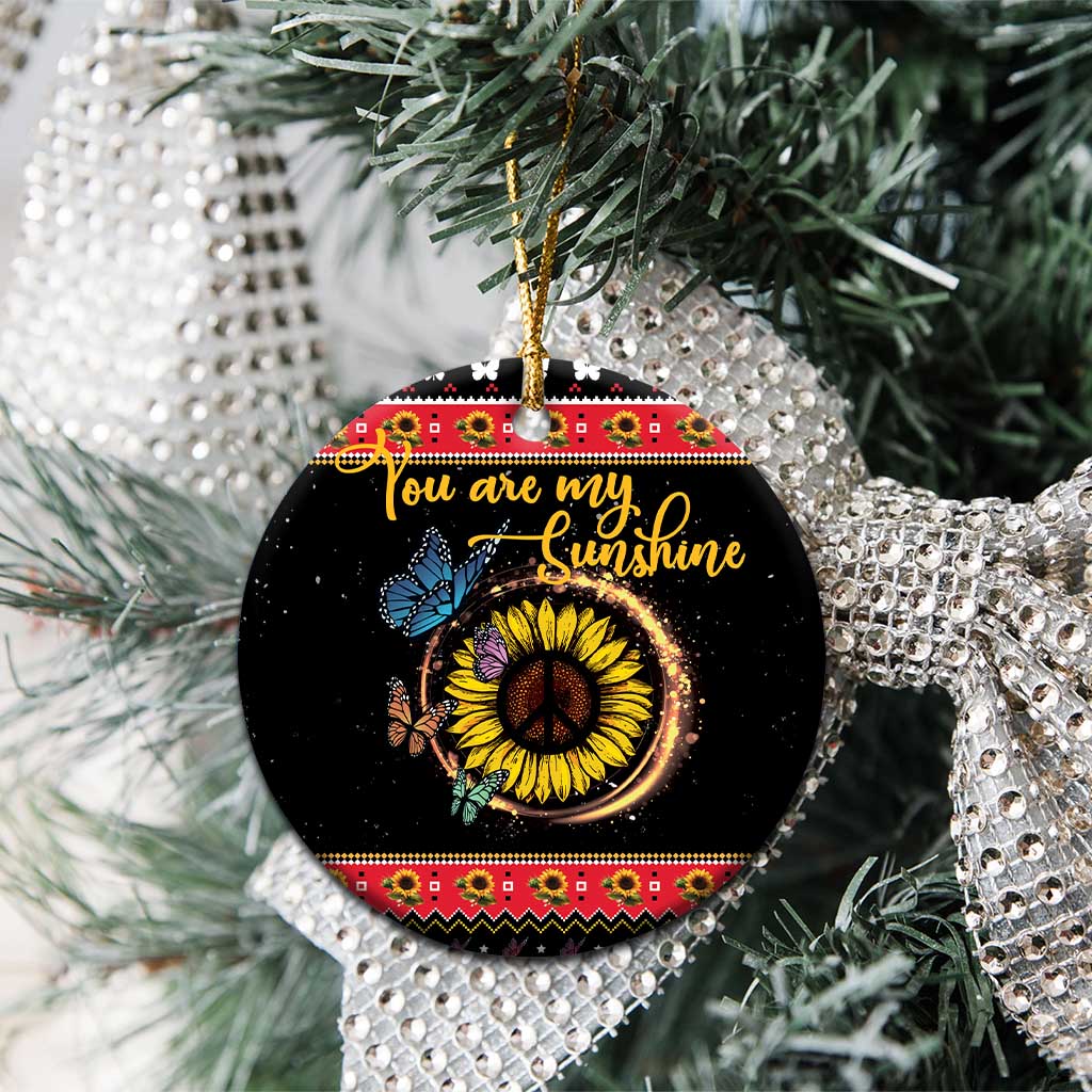 Butterfly Christmas Yall Ceramic Ornament You Are My Sunshine DT03