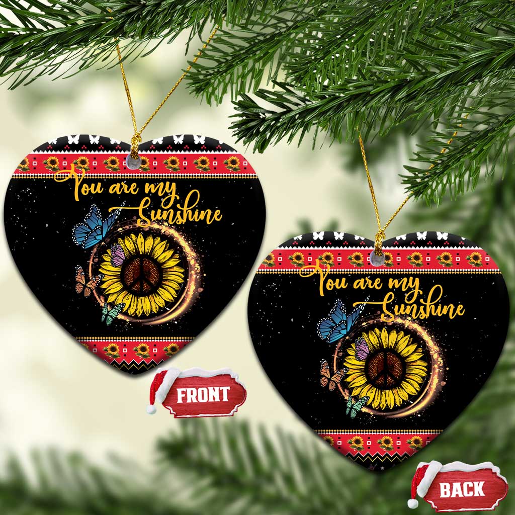 Butterfly Christmas Yall Ceramic Ornament You Are My Sunshine DT03