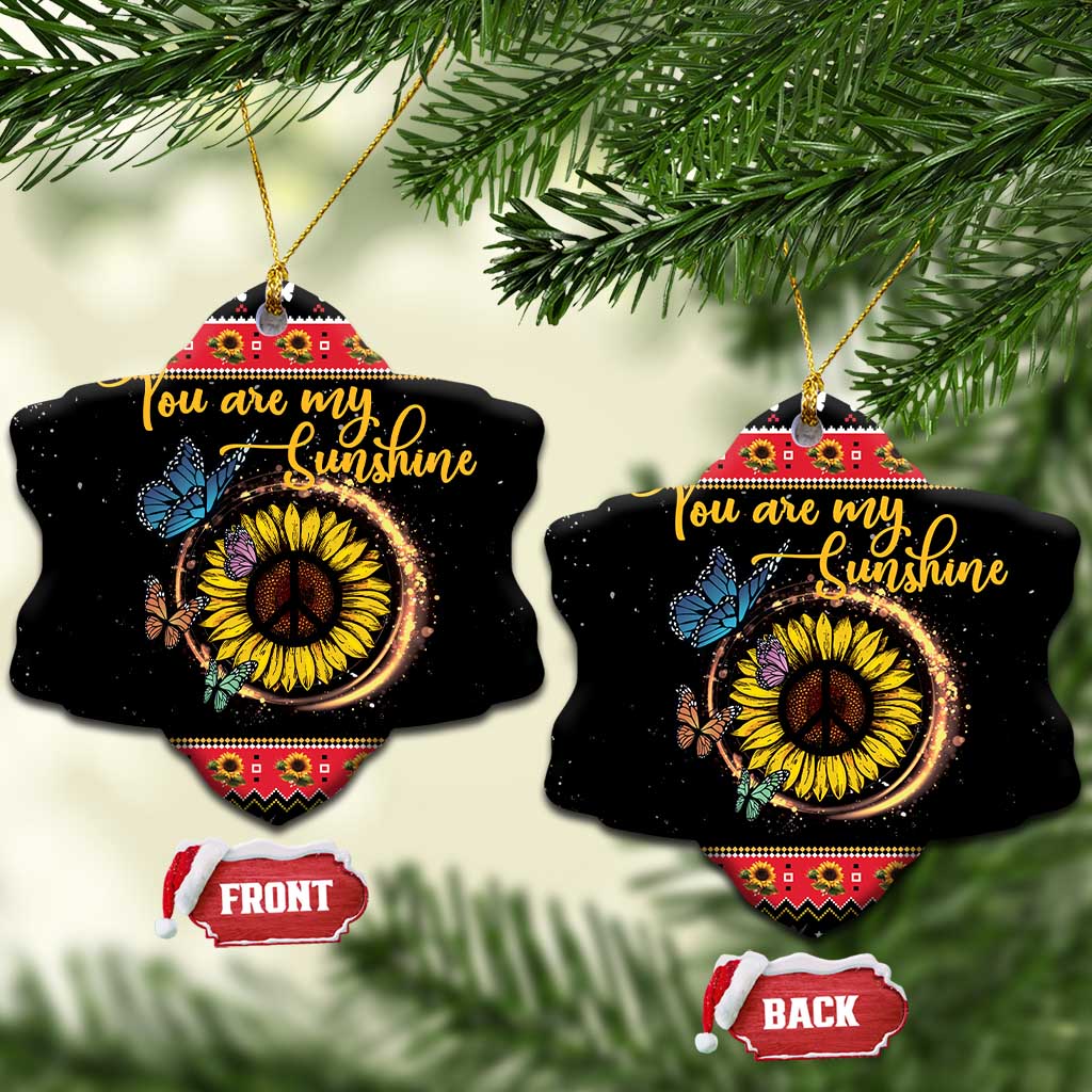 Butterfly Christmas Yall Ceramic Ornament You Are My Sunshine DT03