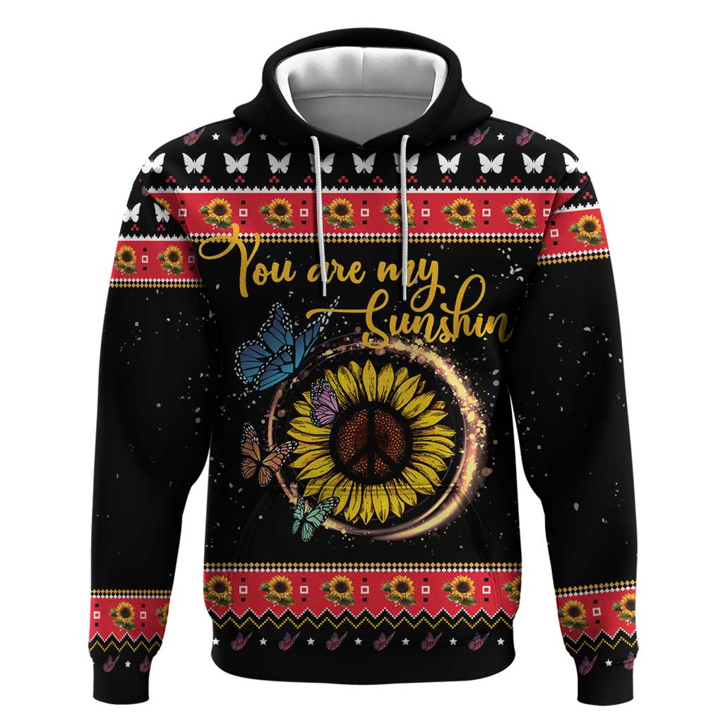 Butterfly Christmas Yall Hoodie You Are My Sunshine DT03