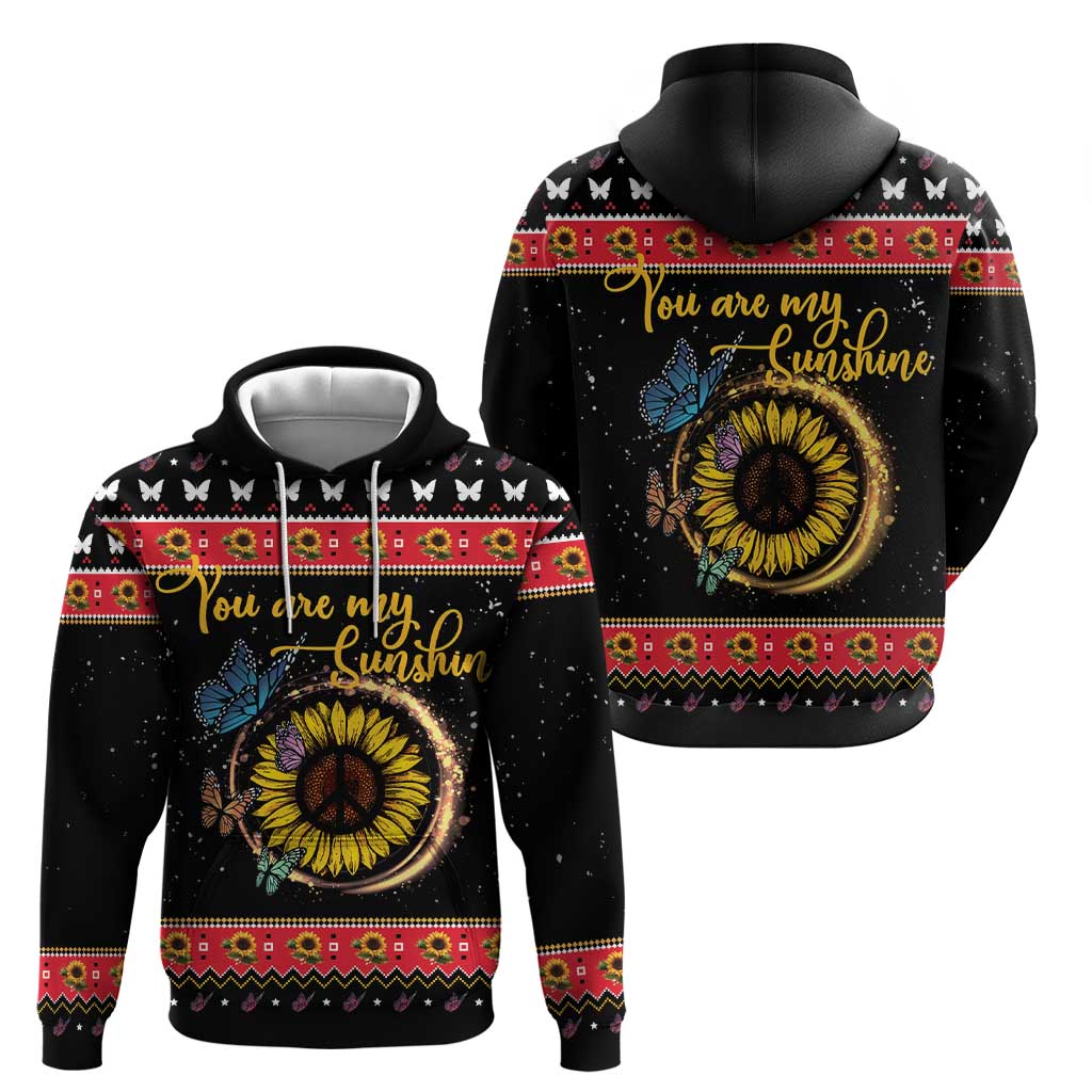 Butterfly Christmas Yall Hoodie You Are My Sunshine DT03