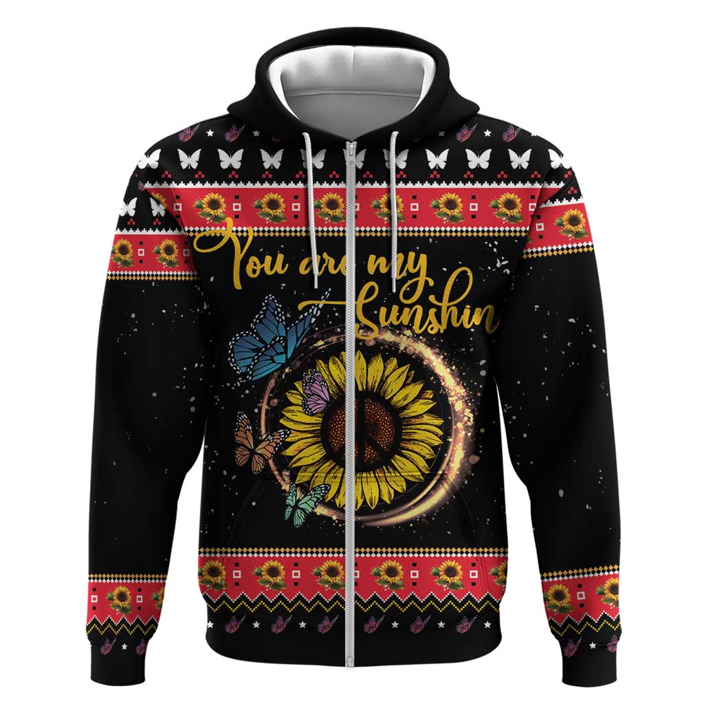 Butterfly Christmas Yall Hoodie You Are My Sunshine DT03
