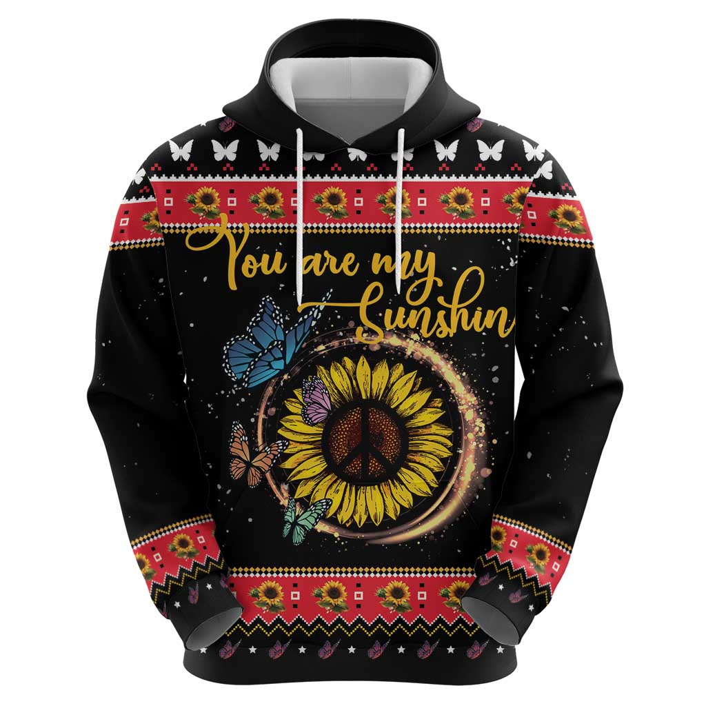 Butterfly Christmas Yall Hoodie You Are My Sunshine DT03