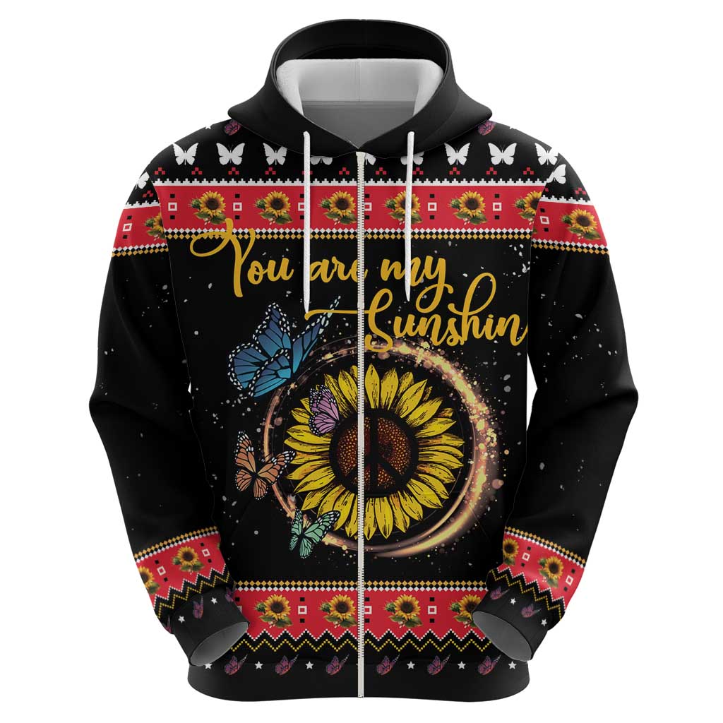 Butterfly Christmas Yall Hoodie You Are My Sunshine DT03