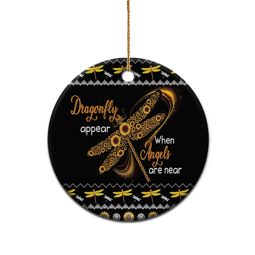 Dragonfly Sunflower Ceramic Ornament Dragonfly Appear When Angels Are Near DT03