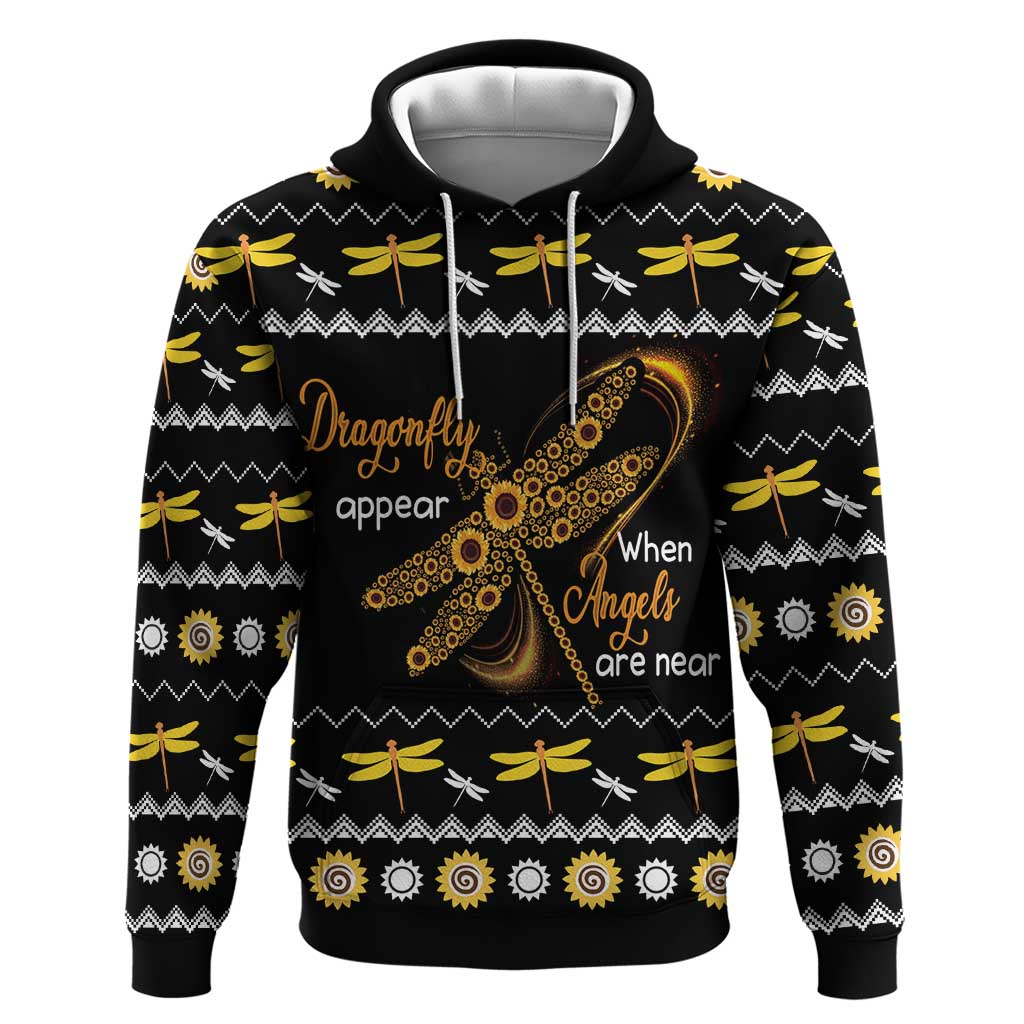 Dragonfly Sunflower Hoodie Dragonfly Appear When Angels Are Near DT03