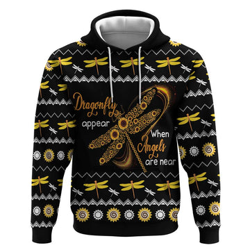 Dragonfly Sunflower Hoodie Dragonfly Appear When Angels Are Near DT03