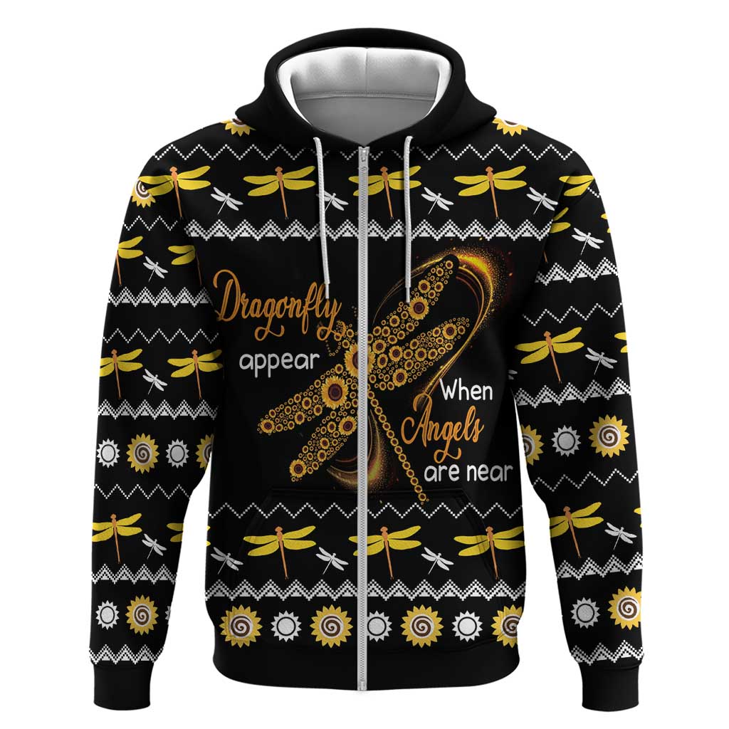 Dragonfly Sunflower Hoodie Dragonfly Appear When Angels Are Near DT03