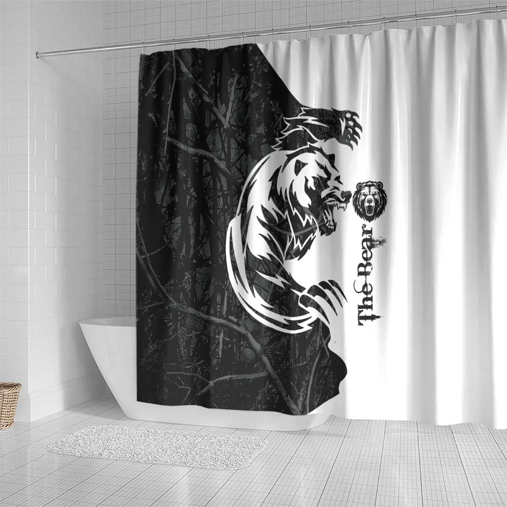 The Bear Tattoo Shower Curtain Bear In Forest DT03