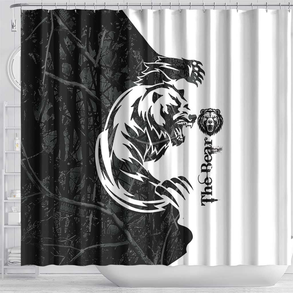 The Bear Tattoo Shower Curtain Bear In Forest DT03