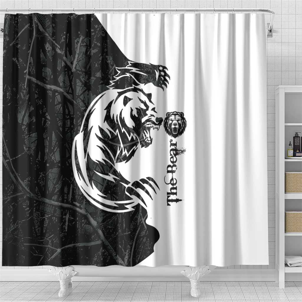 The Bear Tattoo Shower Curtain Bear In Forest DT03