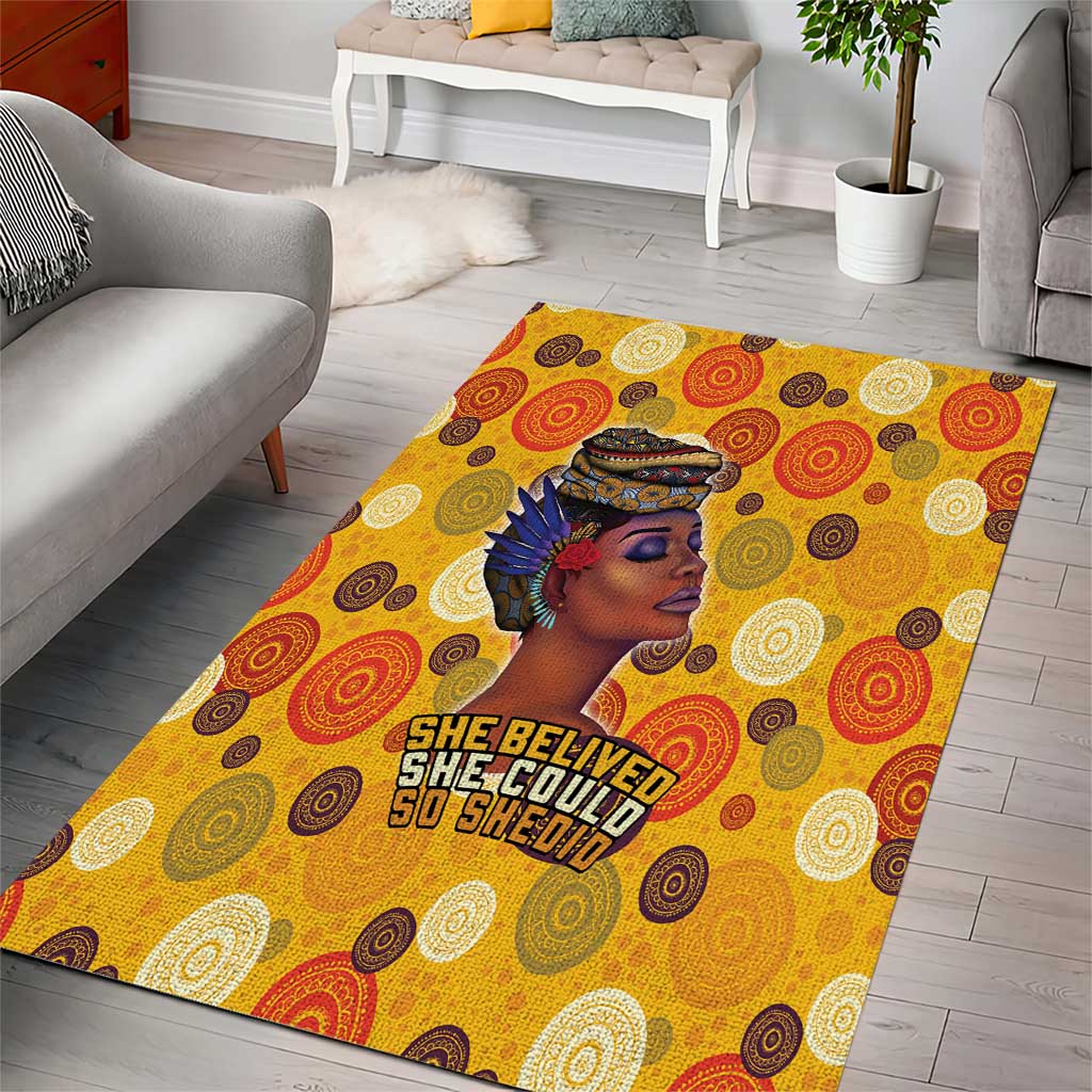 African Women Area Rug She Believed She Could So She Did DT03