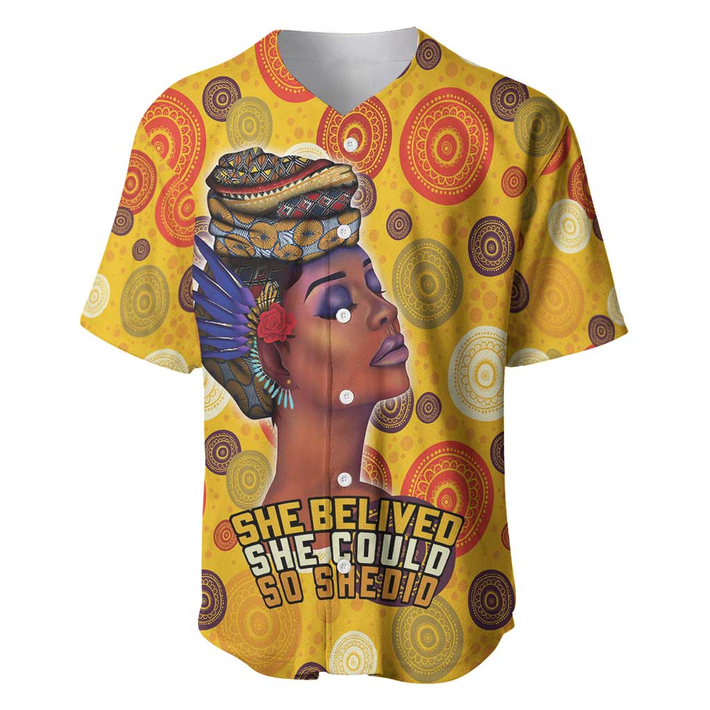 African Women Baseball Jersey She Believed She Could So She Did DT03