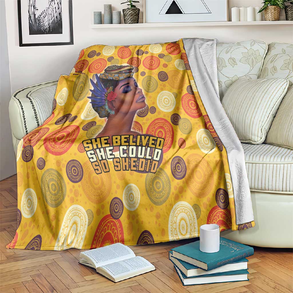 African Women Blanket She Believed She Could So She Did DT03