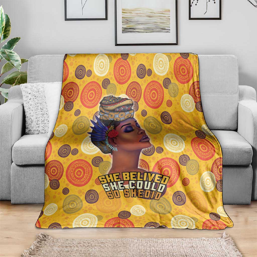 African Women Blanket She Believed She Could So She Did DT03