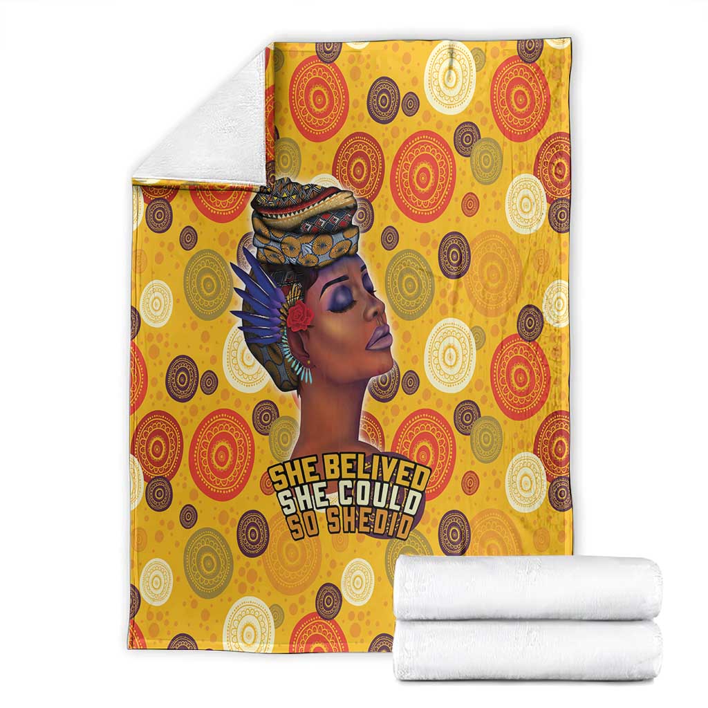 African Women Blanket She Believed She Could So She Did DT03