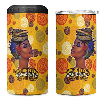 African Women 4 in 1 Can Cooler Tumbler She Believed She Could So She Did DT03
