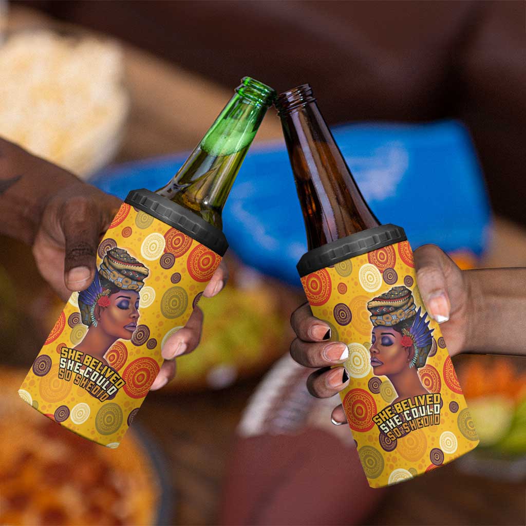 African Women 4 in 1 Can Cooler Tumbler She Believed She Could So She Did DT03