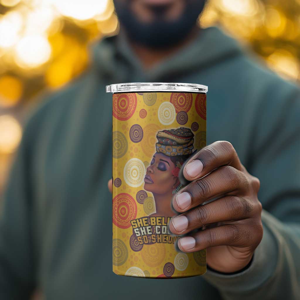 African Women 4 in 1 Can Cooler Tumbler She Believed She Could So She Did DT03