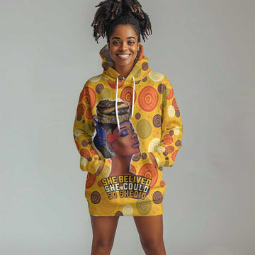 African Women Hoodie Dress She Believed She Could So She Did DT03