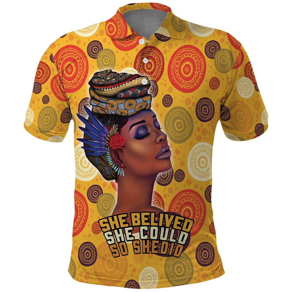 African She Believed Polo Shirt She Could So She Did DT03