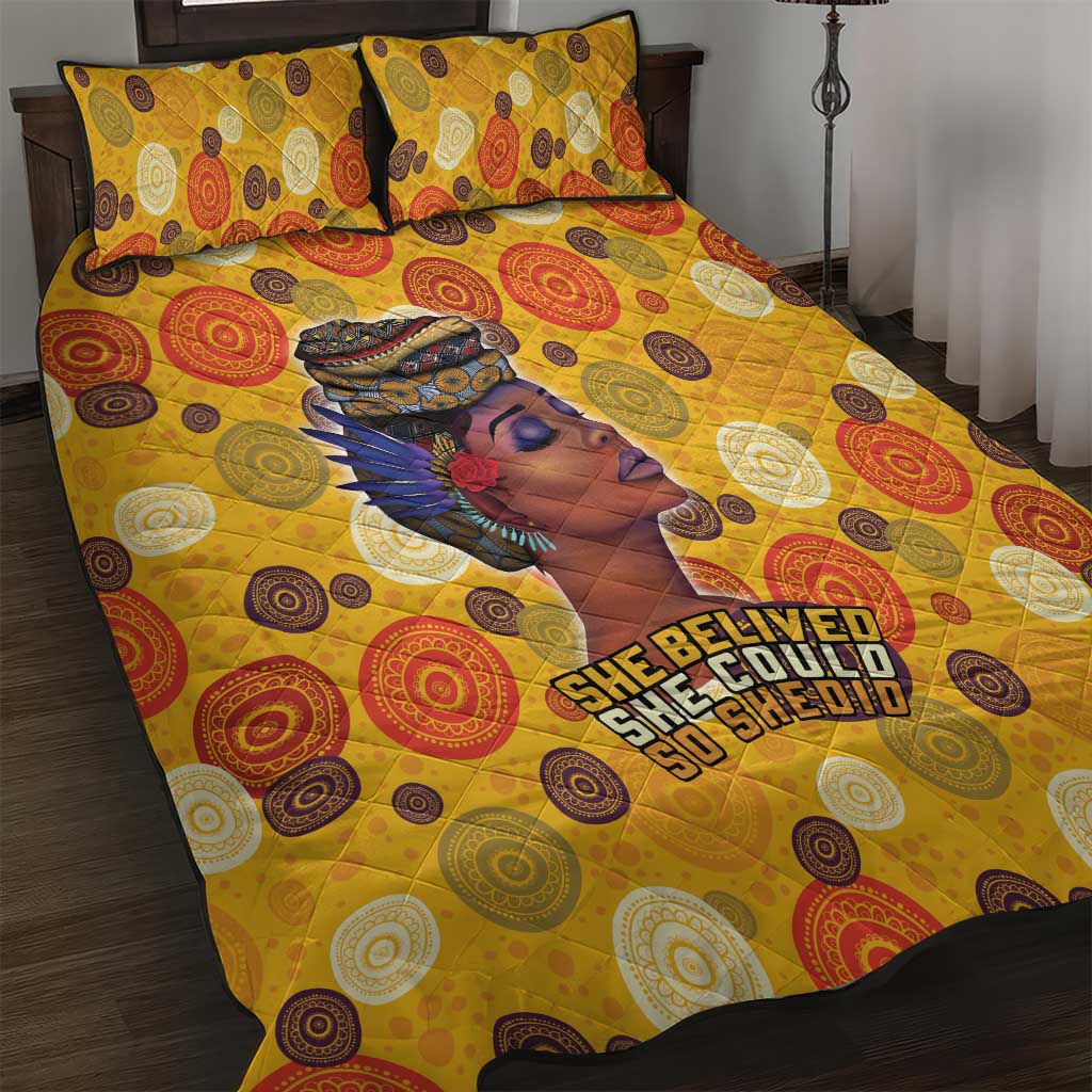 African Women Quilt Bed Set She Believed She Could So She Did DT03
