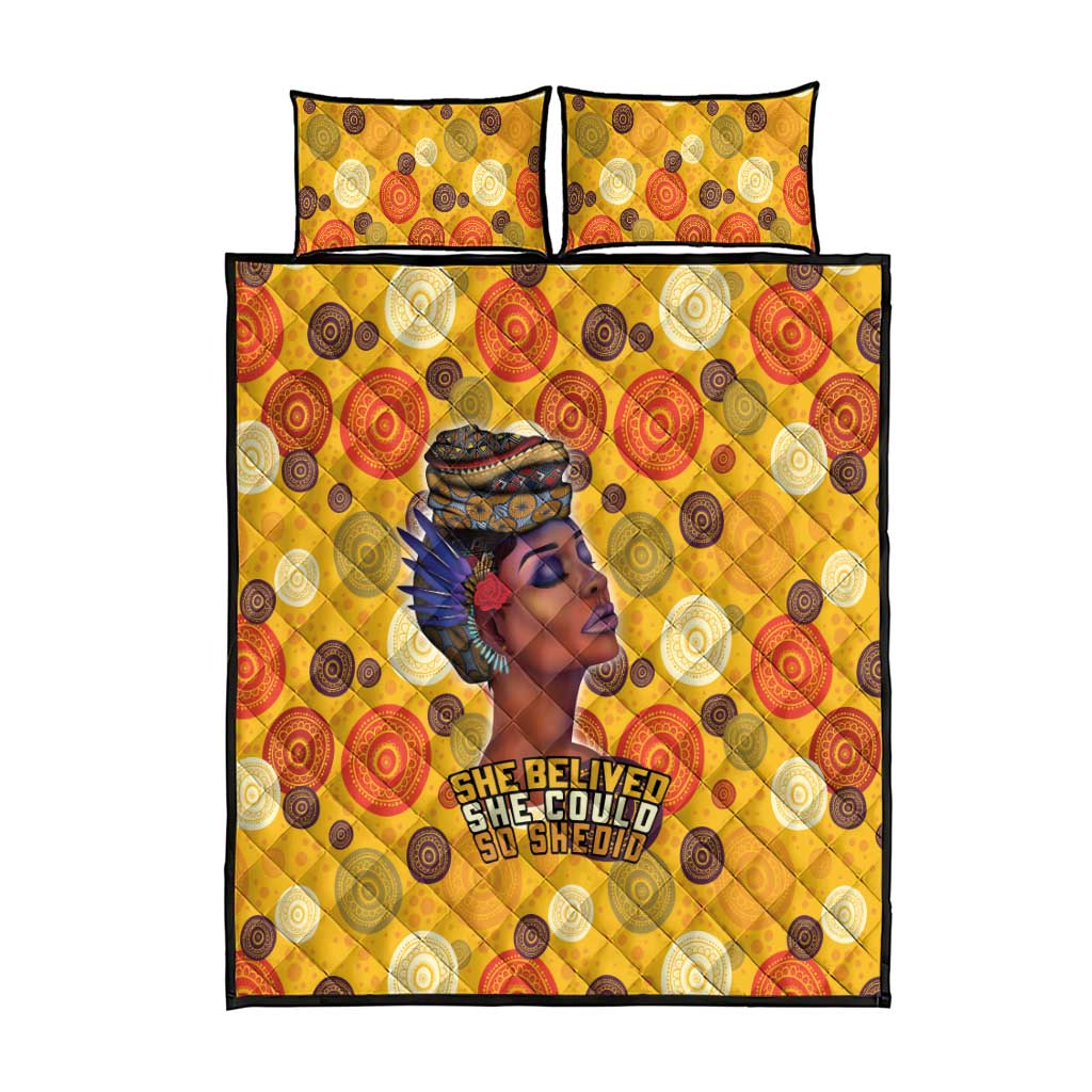 African Women Quilt Bed Set She Believed She Could So She Did DT03
