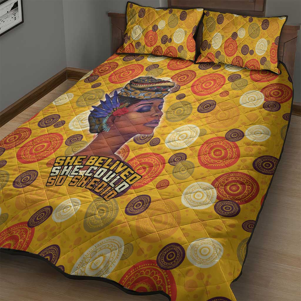 African Women Quilt Bed Set She Believed She Could So She Did DT03